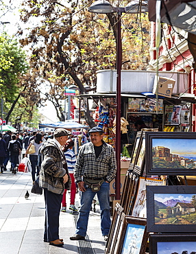 Scene at the pedestrian street Paseo Puente in the city centre, Santiago, Chile, South America