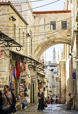 Street scene in Old City, UNESCO World Heritage Site, Jerusalem, Israel, Middle East