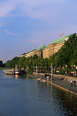 Binnen Lake in the middle of the Altstadt (Old Town), Hamburg, Germany, Europe