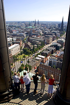 A view over the city from Michaeliskirche, Hamburg, Germany, Europe