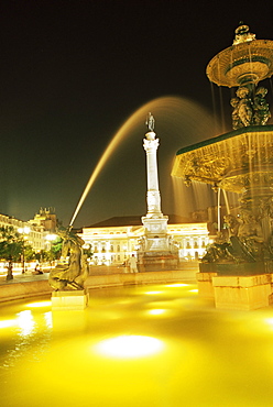 Rossio Square, Praca Dom Pedro IV, Lisbon, Portugal, Europe