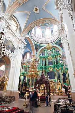 Interior of the Orthodox Church of the Holy Spirit, the chief Russian Orthodox church of Lithuania, Vilnius, Lithuania, Baltic States, Europe