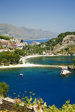 Isola Bella island and beach, Taormina, Sicliy, Italy, Mediterranean, Europe