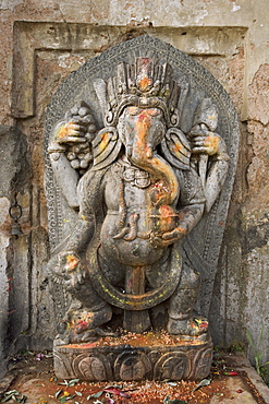 Ganesh stone statue, Kathmandu, Nepal. Ganesh is the elephant headed hindu god, son of shiva and parvati.