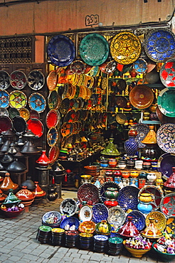 Display of merchandise, The Souks, Medina, Marrakesh, Morocco, North Africa, Africa