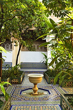 Fountain, Palais de la Bahia, Medina, Marrakesh, Morocco, North Africa, Africa