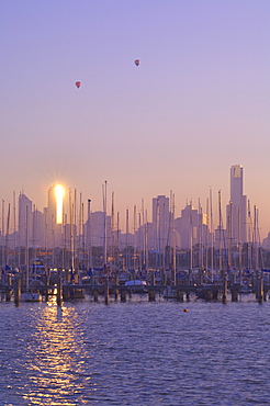 St. Kilda Harbour and Melbourne skyline, Melbourne, Victoria, Australia, Pacific