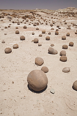 Spherical rock formations, Valle de la Luna National Park, San Juan, Argentina, South America