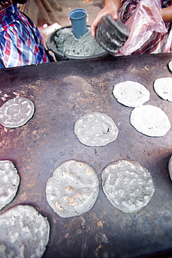 Blue corn tortillas, Chichicastenango, Guatemala, Central America