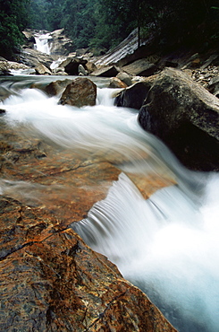 Rocks in fast flowing stream, Bach Ma National Park, Vietnam, Indochina, Southeast Asia, Asia