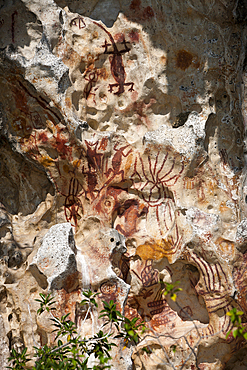 Old Rock Paintings at Strait of Iris, Triton Bay, West Papua, Indonesia