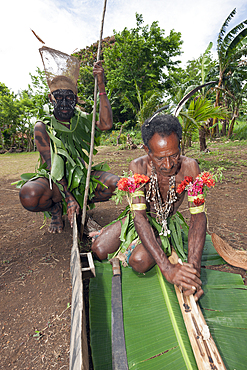 Demonstration of making fire, Tufi, Oro Province, Papua New Guinea