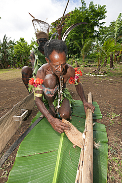 Demonstration of making fire, Tufi, Oro Province, Papua New Guinea