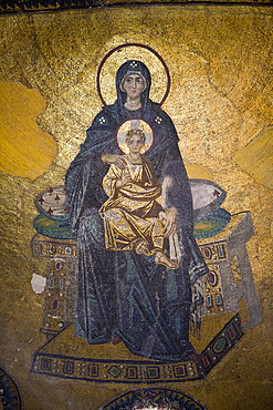 Apse Mosaic Virgin and Child at Hagia Sophia, Istanbul, Turkey