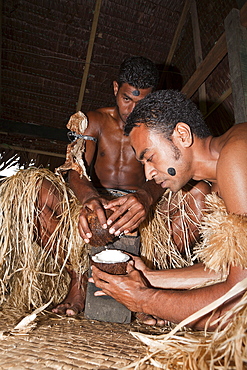 Natives perform Kava Ceremony, Pacific Harbour, Viti Levu, Fiji, Pacific