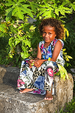 Local Fijian girl, Makogai, Lomaviti, Fiji, Pacific