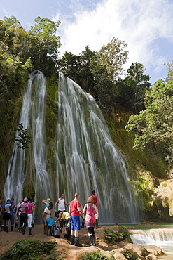 Waterfall, Cascada El Limon, Las Terrenas, Samana Peninsula, Dominican Republic, West Indies, Central America