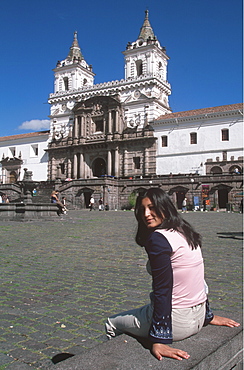 The Monastery of San Francisco 1534 to 1600 the largest colonial building in Quito the main facade on Plaza San Francisco, Old Town area, Quito, Ecuador