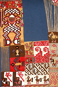 Chancay Culture, 13C AD textile showing a catalogue of weaving styles and designs in the collection of the Museo Amano, Lima, Peru