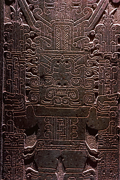 Chavin Culture, Chavin de Huantar 1200-600BC NCoast the Raimondi Stela, semi-human and serpent forms Museum of the Nation, Lima, Peru