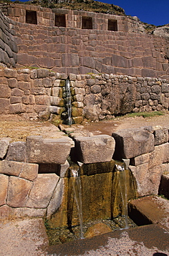 Tambo Machay, the sacred bath of the Inca ruler and the royal women a hydraulic engineering masterpiece outside Cuzco, Highlands, Peru