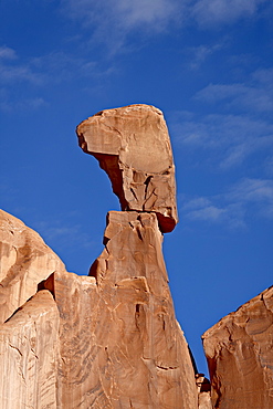 Queen Nefertiti rock formation, Arches National Park, Utah, United States of America, North America