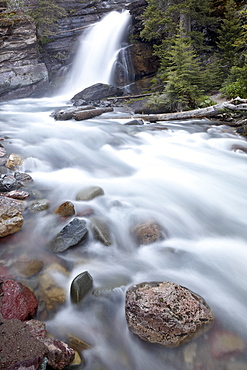 Baring Creek Falls, Glacier National Park, Montana, United States of America, North America