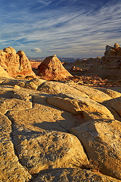 Tan sandstone at first light, Coyote Buttes Wilderness, Vermilion Cliffs National Monument, Arizona, United States of America, North America