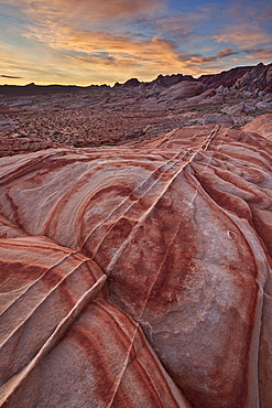 Sandstone forms at dawn, Valley of Fire State Park, Nevada, United States of America, North America