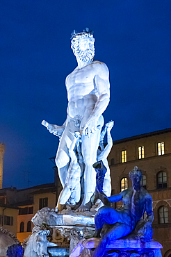 Neptune's Fountain, Piazza della Signoria, UNESCO World Heritage Site, Florence, Tuscany, Italy, Europe