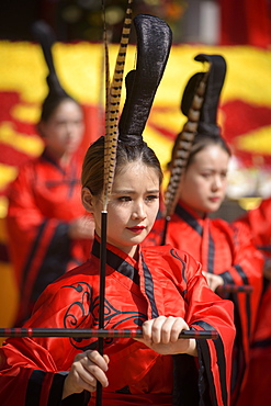 Zhangqian Memorial Hall, ceremony offering sacrifices to Zhangqian, Chenggu, Shaanxi Province, China, Asia