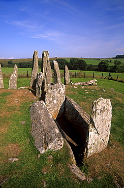 Cairnholy I Chambered cairn dating from the Neolithic and Bronze age, near Creetown, Dumfries and Galloway, Scotland, United Kingdom, Europe