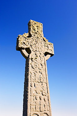 St. Martin's Cross, magnificent Celtic carved cross dating from the 8th century, Isle of Iona, Inner Hebrides, Scotland, United Kingdom, Europe