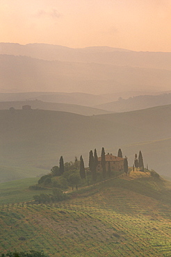 Landscape near San Quirico d'Orcia, Tuscany, Italy, Europe