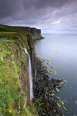 Kilt Rock, famous basaltic cliff near Staffin, Trotternish, Isle of Skye, Inner Hebrides, Highland region, Scotland, United Kingdom, Europe