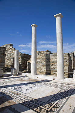 House of Dionysos, island of Delos, UNESCO World Heritage Site, Cyclades, Greek Islands, Greece, Europe