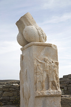 Monument of Carystius, Island of Delos, UNESCO World Heritage Site, Cyclades, Greek Islands, Greece, Europe