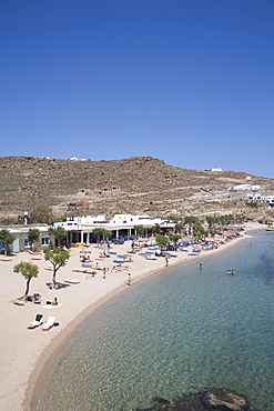 Paradise Beach, Mykonos, Cyclades, Greek Islands, Greece, Europe