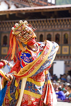 Buddhist festival (Tsechu), Trashi Chhoe Dzong, Thimphu, Bhutan, Asia