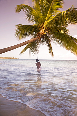 Haitian woman, Las Terrenas, Samana Peninsula, Dominican Republic, West Indies, Caribbean, Central America