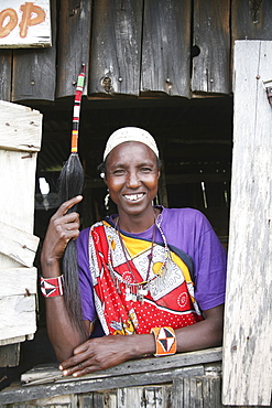 Masai woman, Masai Mara National Reserve, Kenya, East Africa, Africa