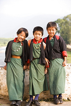 Schoolgirls, Punakha, Bhutan, Asia