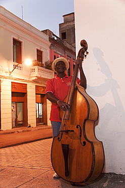 Bass player, Santiago de Cuba, Cuba, West Indies, Central America