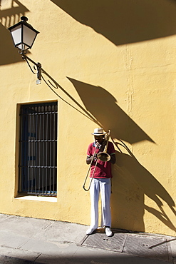 Trombone player, Havana, Cuba, West Indies, Central America