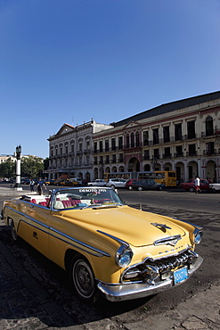 Old car outside the Capitolio, Havana, Cuba, West Indies, Central America