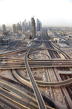 Roads crossing on Sheikh Zayed Road, Dubai, United Arab Emirates, Middle East