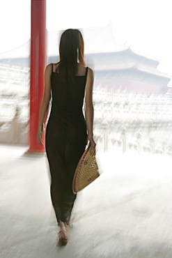 Chinese woman in The Forbidden City, Beijing (Peking), China, Asia