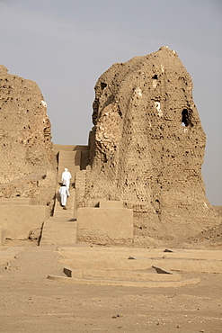 The 3,500 year-old mud-brick Western Deffufa, the seat of the first independent kingdom of Kush, Kerma, Sudan, Africa