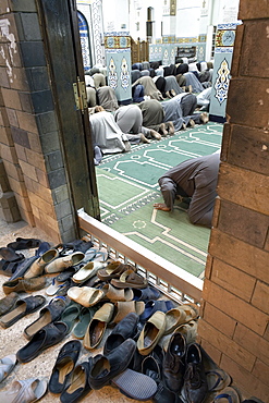 Muslims attend evening prayers at a mosque in Aswan, Egypt, North Africa, Africa