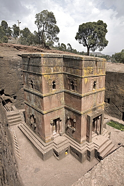 The rock-hewn church of Bet Giyorgis (St. George), in Lalibela, UNESCO World Heritage Site, Ethiopia, Africa